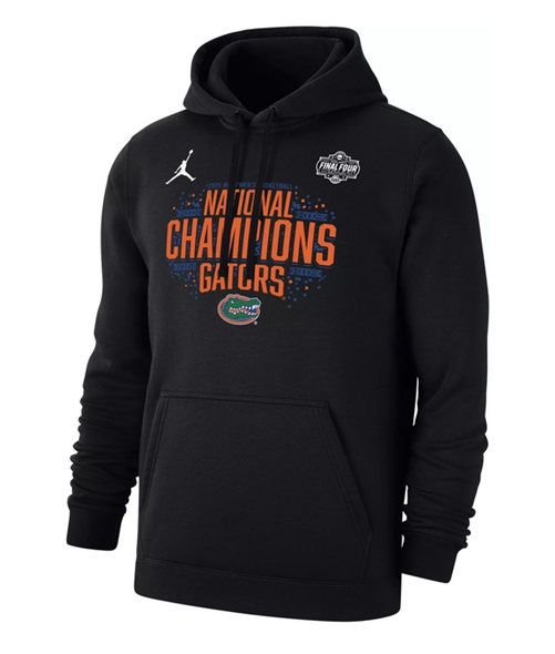 Men's Florida Gators Black 2025 Champions Locker Room Basketball Pullover Hoodie